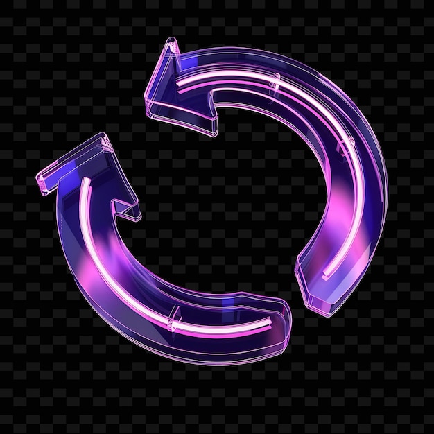 Refresh 3D Icon With Circular Arrow Design Made With Tinted PNG Trendy Neon Color Shape