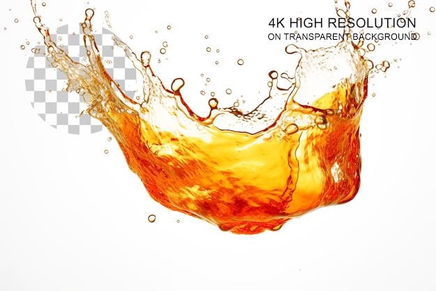 Refreshing Beer Drops Splash into a drinking glass depicted seamlessly on transparent background