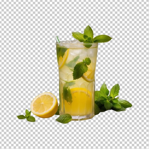 Refreshing iced tea with lemon and mint