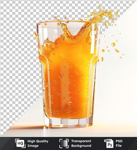 refreshing juice pouring into glass isolated on transparent background