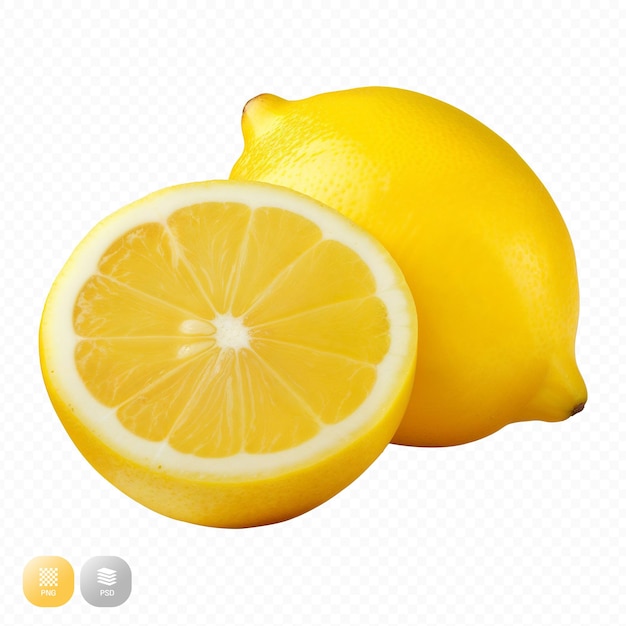 Refreshing lemon object on transparent background PNG file