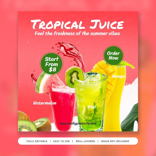 Refreshing Sensation Tropical Juice Bar Instagram Post