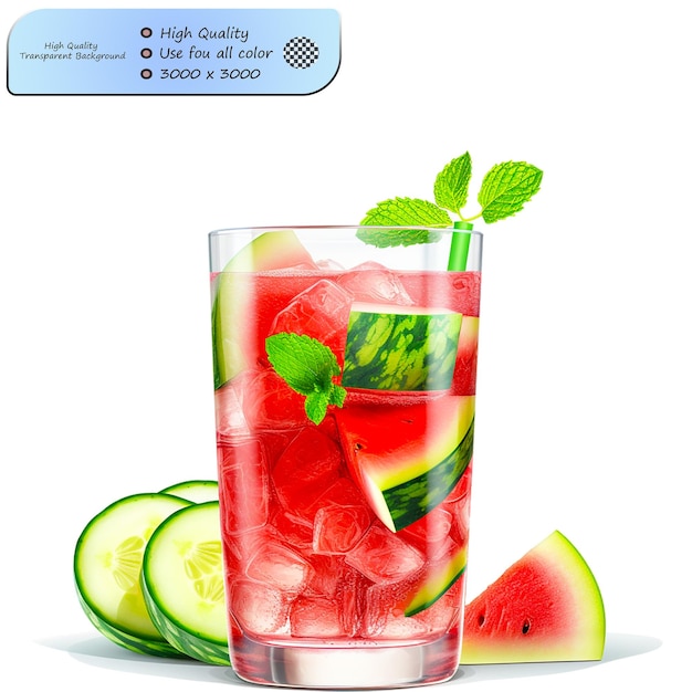 PSD refreshing and sweet with a crisp fruity flavor isolated on transparent background