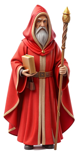 PSD regal 3d saint nicholas in ornate red robe