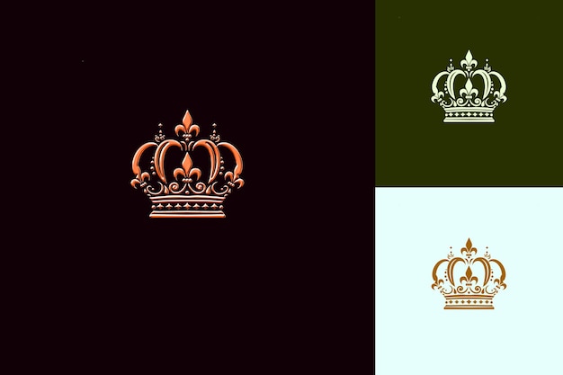 Regal Crown Logo With Jewels and Fleur De Lis Decorations Wi Creative Abstract Vector Designs