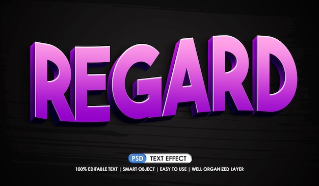 Regard text effect editable