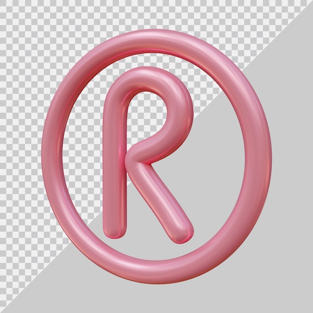 Registered trademark symbol with 3d modern style