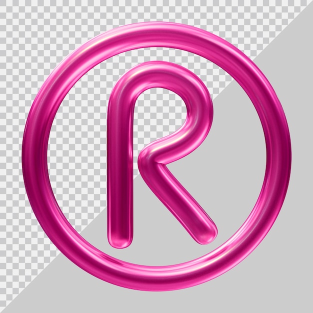 Registered trademark symbol with 3d modern style