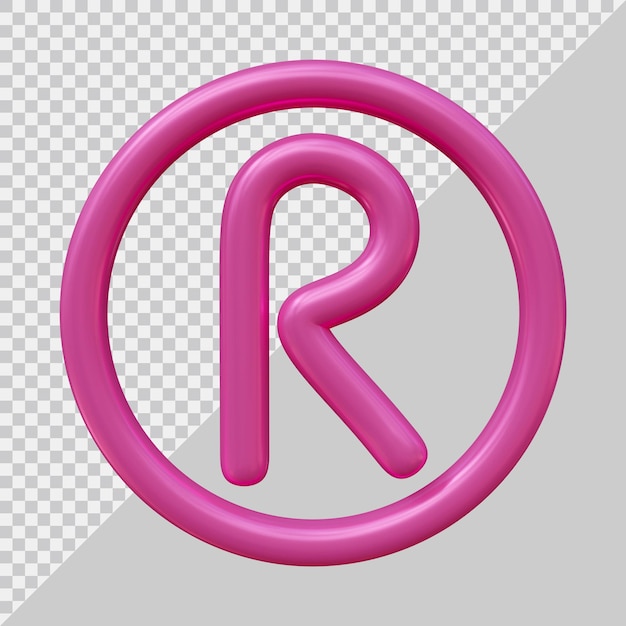 Registered trademark symbol with 3d modern style