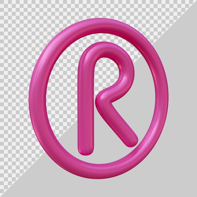 Registered trademark symbol with 3d modern style