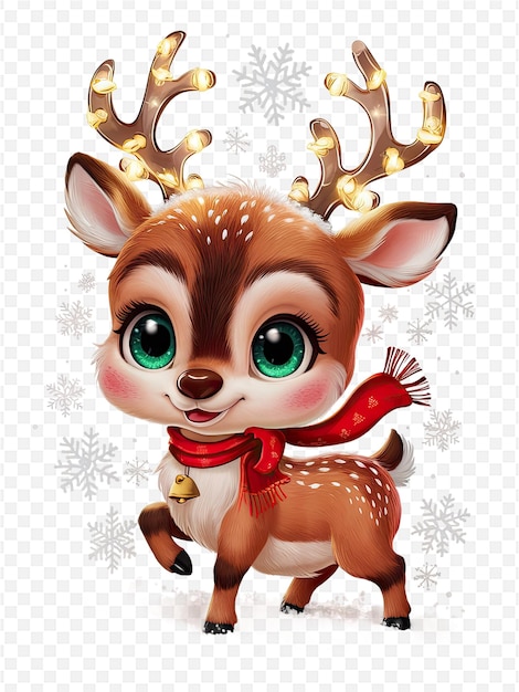 a reindeer with a scarf on its neck