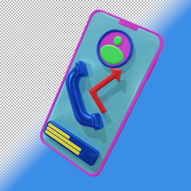 reject a call on a smartphone in 3d render