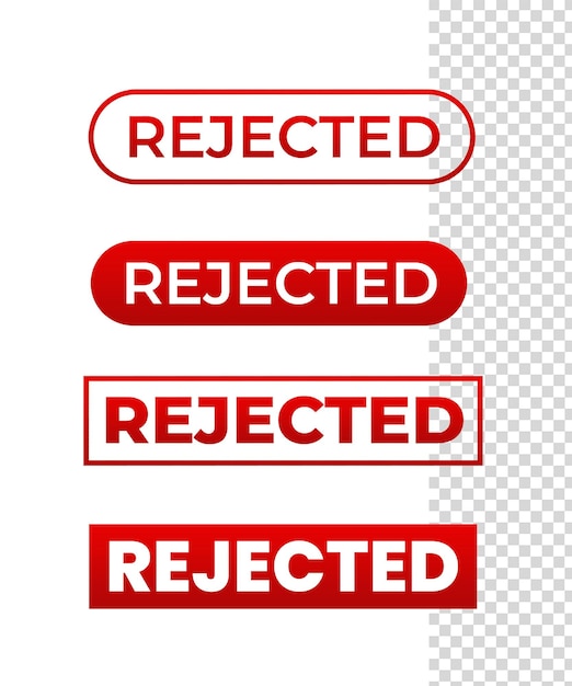 rejected icon red set design template psd file element design