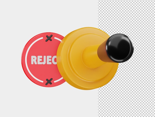 rejection stamp icon 3d rendering vector illustration