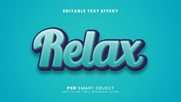 Relax editable text effect 3d style