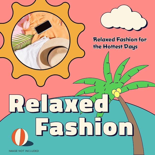 Relaxed Fashion Sale Design for Social Media and Instagram Post Template