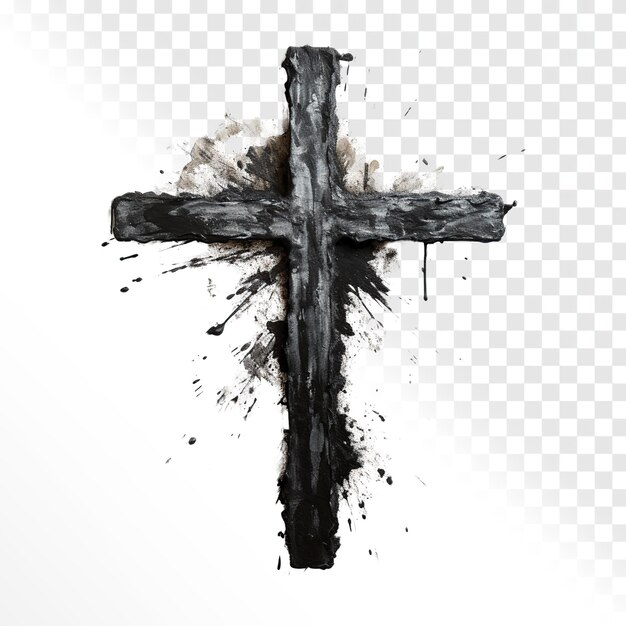 PSD religious art cross on a transparent background