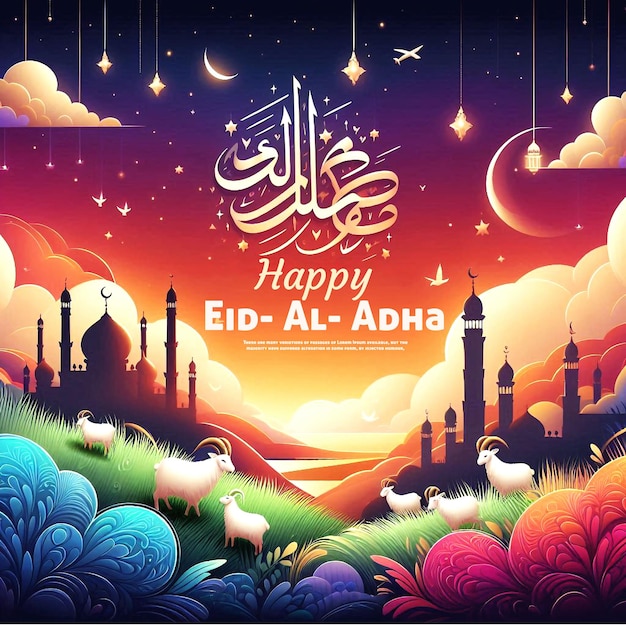 Religious Eid Al Adha mubarak decorative background design