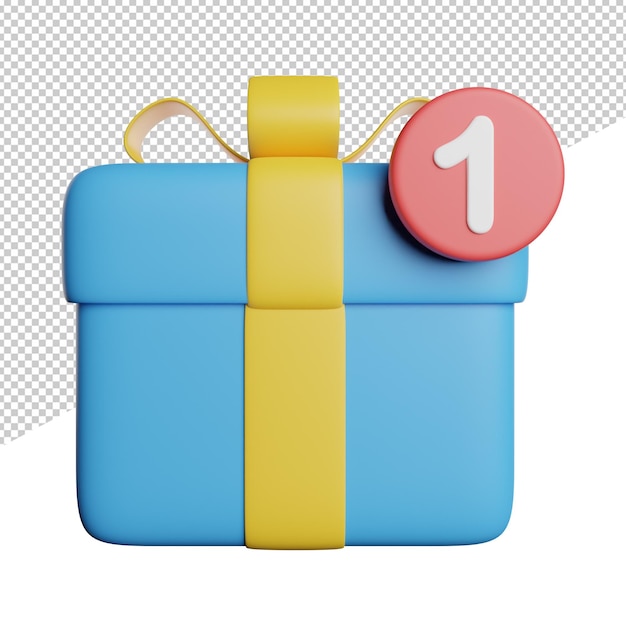 Reminder Gift Date A blue and yellow gift with a red circle on it