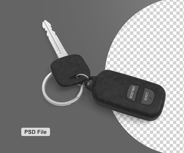 Remote car key isolated