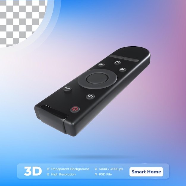 Remote Control 3D illustration Icon Smart Home with Transparent Background