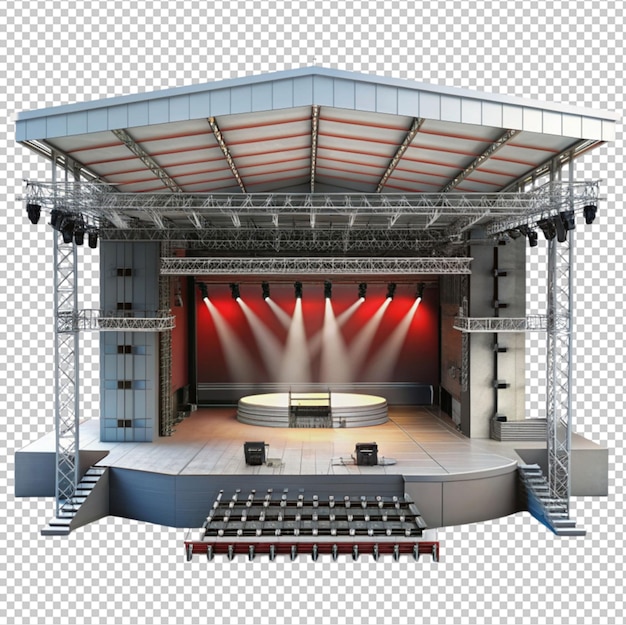 Render of a arena for concerts and music events isolated on transparent background