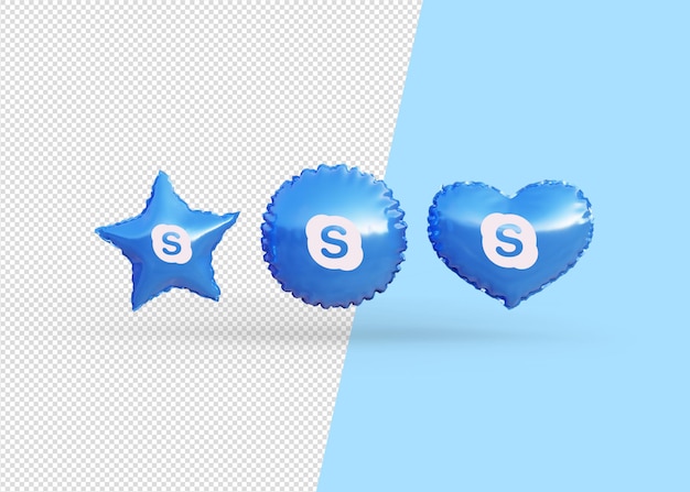 Render skype icon balloons isolated 