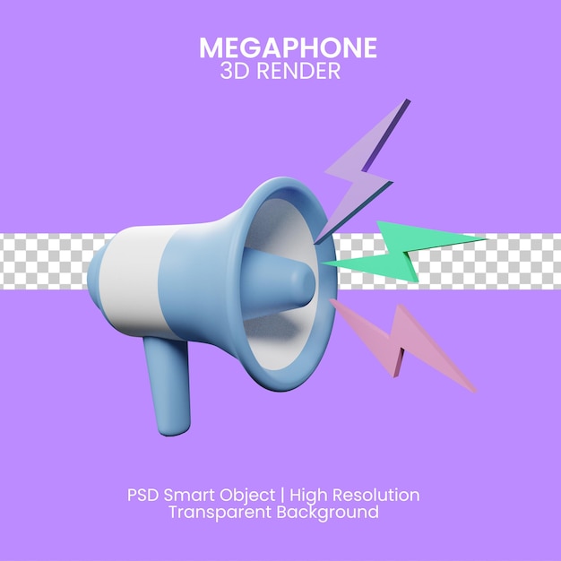 Rendering illustration of megaphone