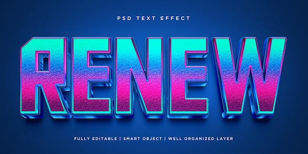 Renew 3d style text effect