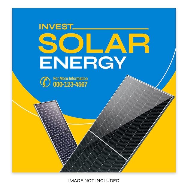 Renewable and sustainable solar energy square social media banner template