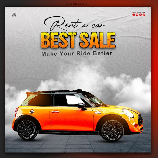 rent a car sale poster design template