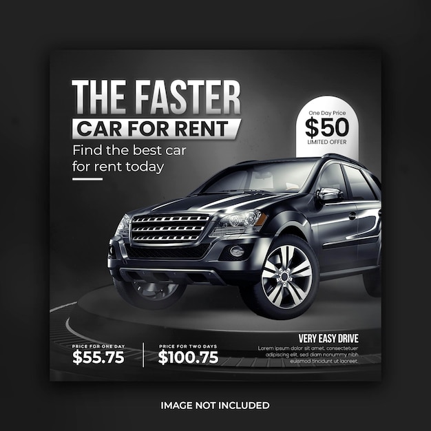 Rent car social media post template