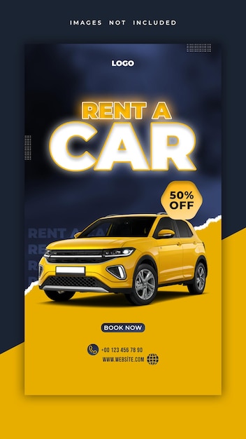 rent a car story design template