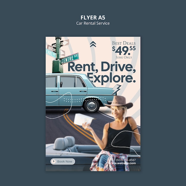 Rent a car template design