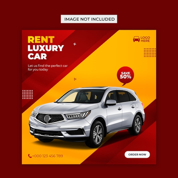 Rent luxury car social media and Instagram post template