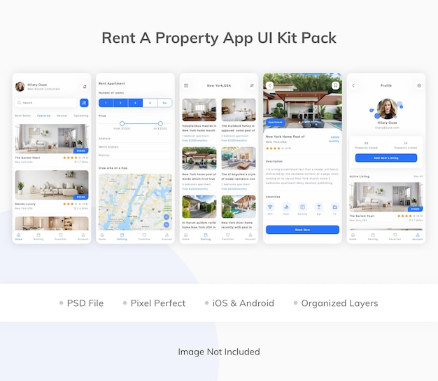 Rent a Property App UI Kit Pack