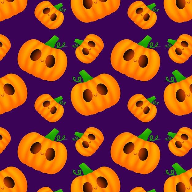 Repeating pattern of halloween pumpkins