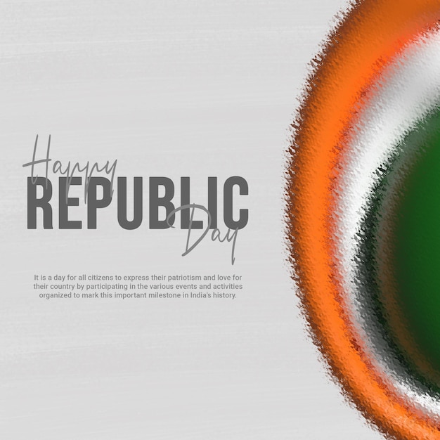 Republic day of india social media instagram post template design 3D post