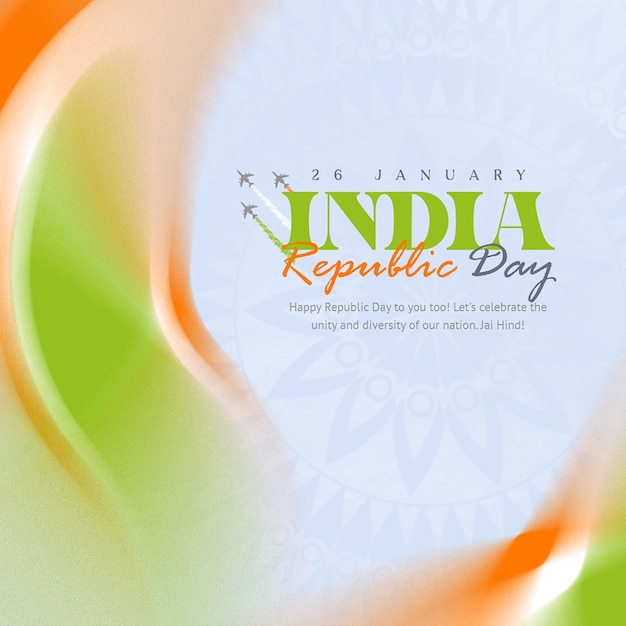 Republic day of india social media instagram post template design