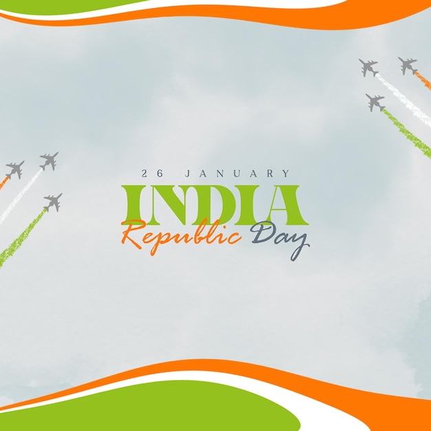 Republic day of india social media instagram post template design