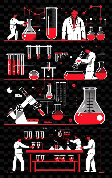 Research Lab Setting With Scientists and Engineers for Elect Flat Illustration Poster Design