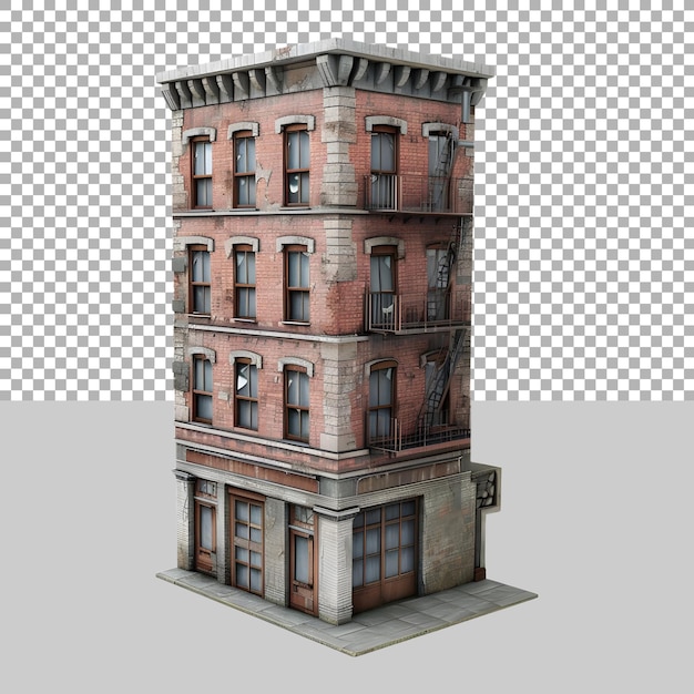 Residential Building on Transparent background Ai Generated