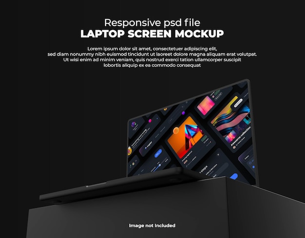 Responsive Laptop Screen for Web, UI and Apps PSD Mockup with Transparent Background