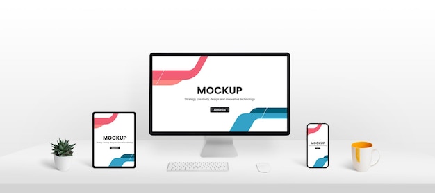 PSD responsive web page layout mockup