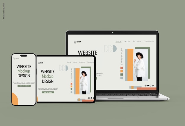 PSD responsive website mockup design