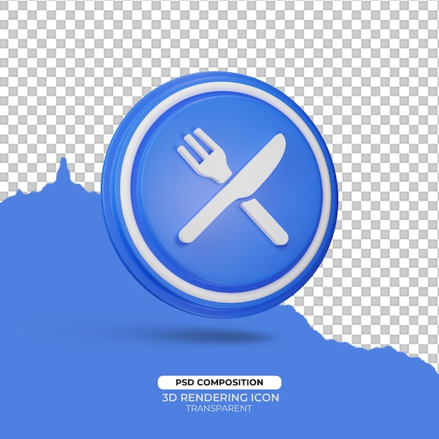 restaurant 3d render icon sign