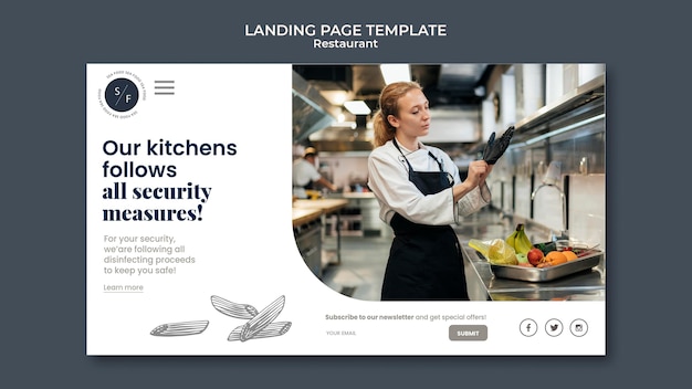 PSD restaurant business landing page