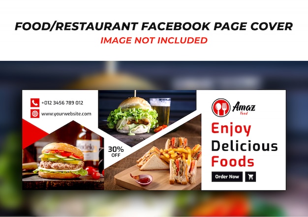 restaurant food facebook page cover template 