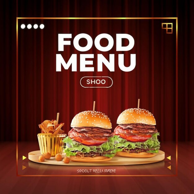 Restaurant food menu social media banner template