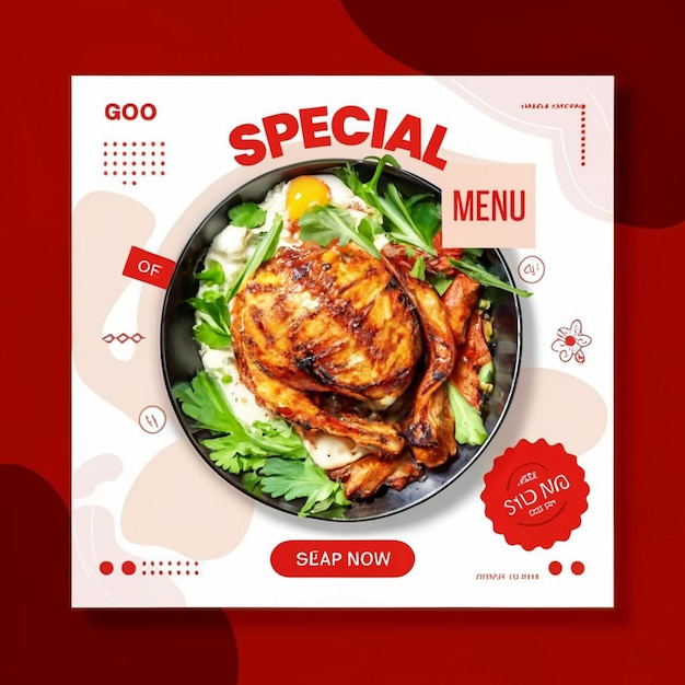 Restaurant food menu social media banner template